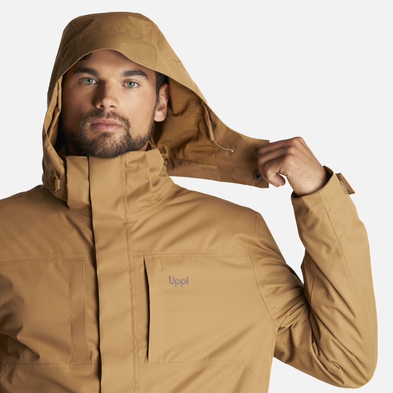 CHAQUETA HOMBRE TRES CRUCES FUSION-3 HOODY JACKET MOSTAZA OSCURO LIPPI - 6