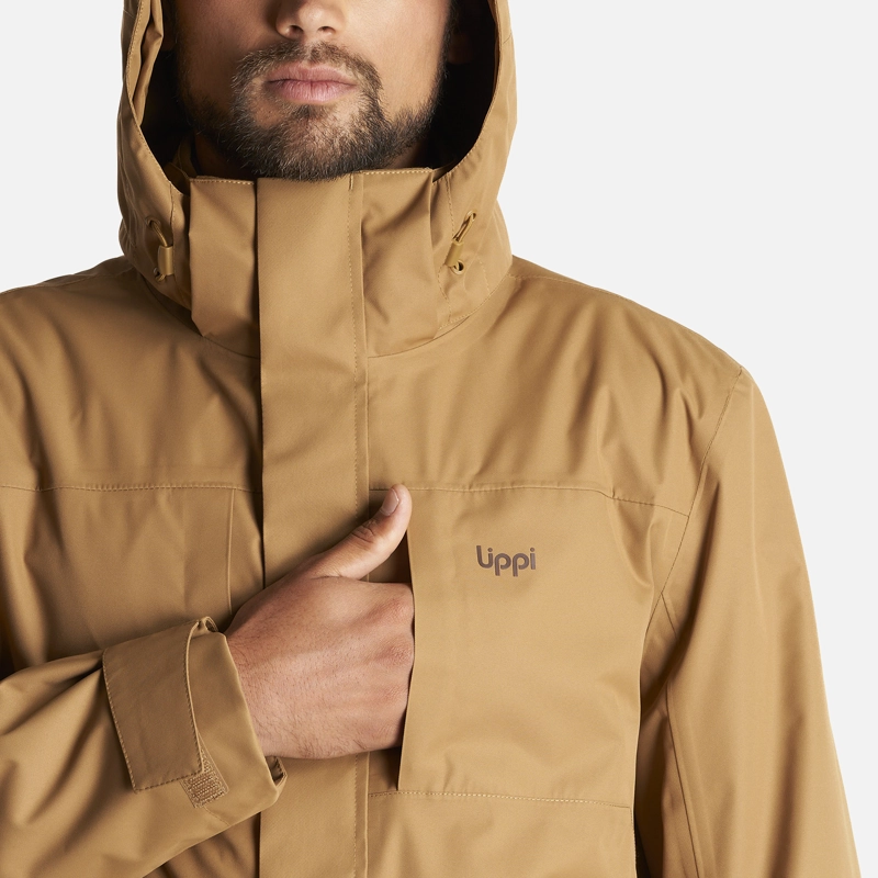 CHAQUETA HOMBRE TRES CRUCES FUSION-3 HOODY JACKET MOSTAZA OSCURO LIPPI - 7