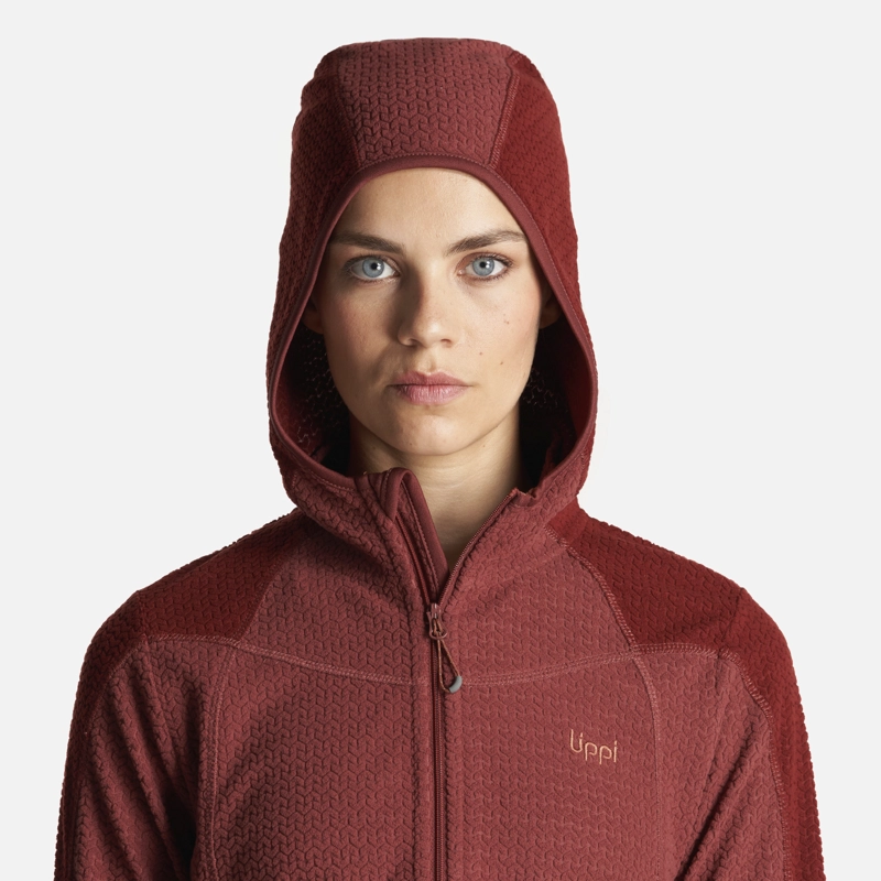 POLERON MUJER JACARANDA NANO-F 14 ZIP HOODY LADRILLO LIPPI - 4