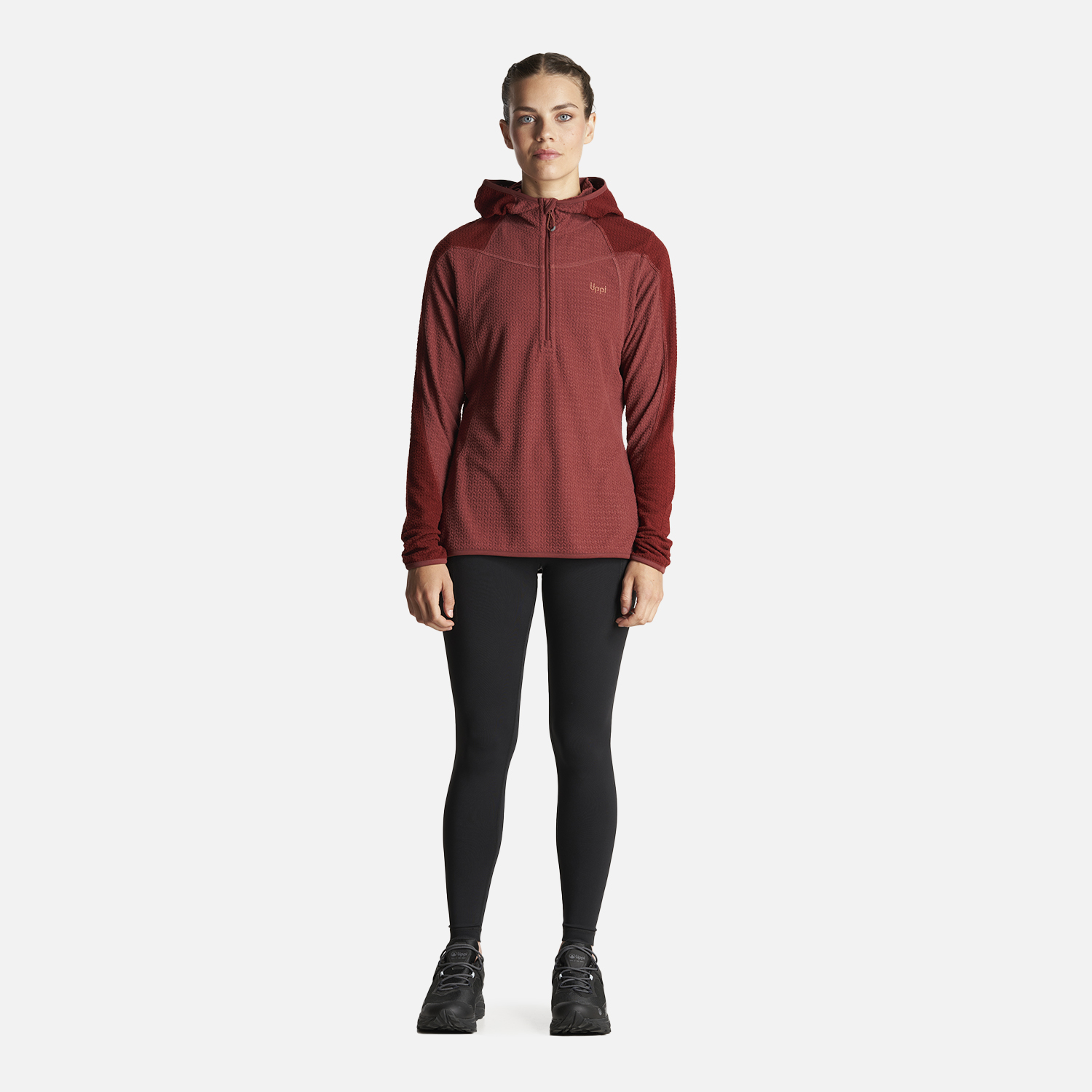 POLERON MUJER JACARANDA NANO-F 14 ZIP HOODY LADRILLO LIPPI - 5