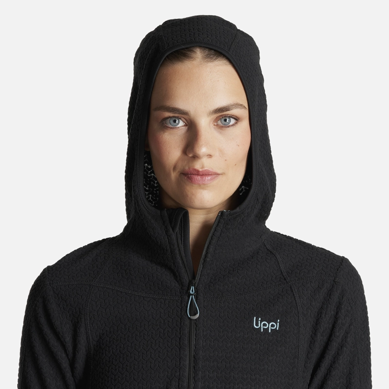 POLERON MUJER JACARANDA NANO-F 14 ZIP HOODY NEGRO LIPPI - 4