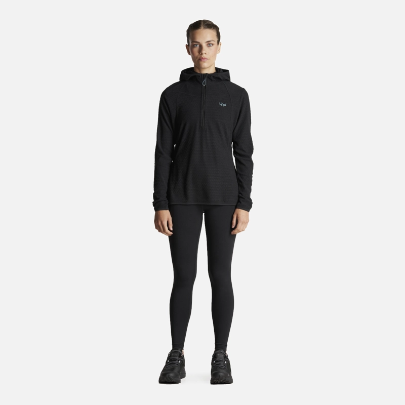 POLERON MUJER JACARANDA NANO-F 14 ZIP HOODY NEGRO LIPPI - 5