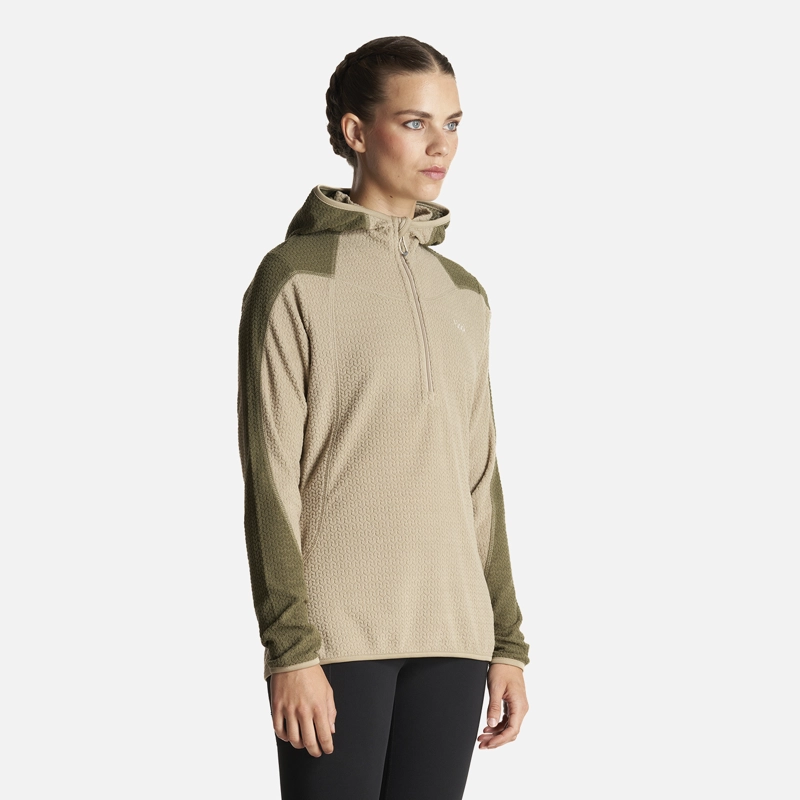 POLERON MUJER JACARANDA NANO-F 14 ZIP HOODY VERDE GRISACEO LIPPI - 2