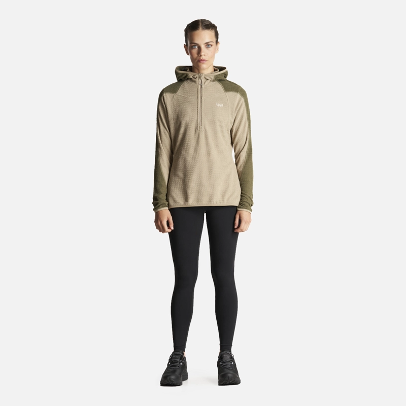 POLERON MUJER JACARANDA NANO-F 14 ZIP HOODY VERDE GRISACEO LIPPI - 5