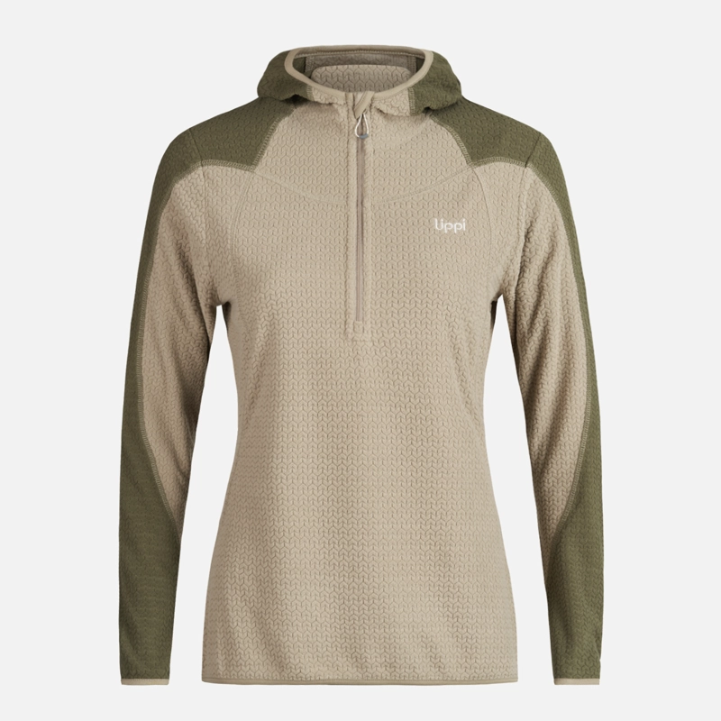 POLERON MUJER JACARANDA NANO-F 14 ZIP HOODY VERDE GRISACEO LIPPI - 6