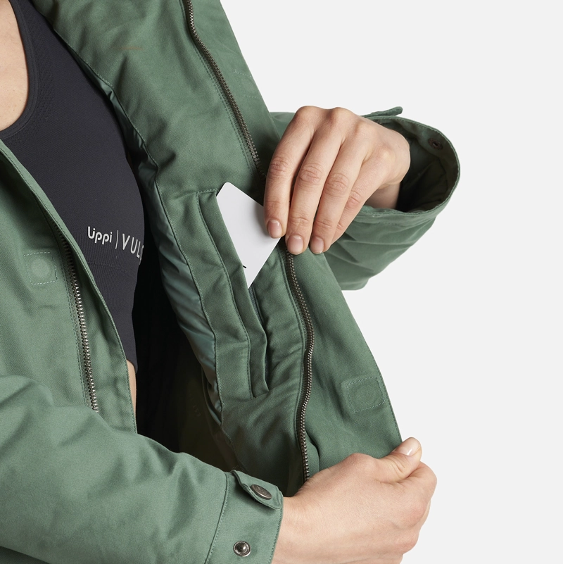 CHAQUETA MUJER PEUMO CANVAS HOODY JACKET VERDE BOTELLA LIPPI - 6