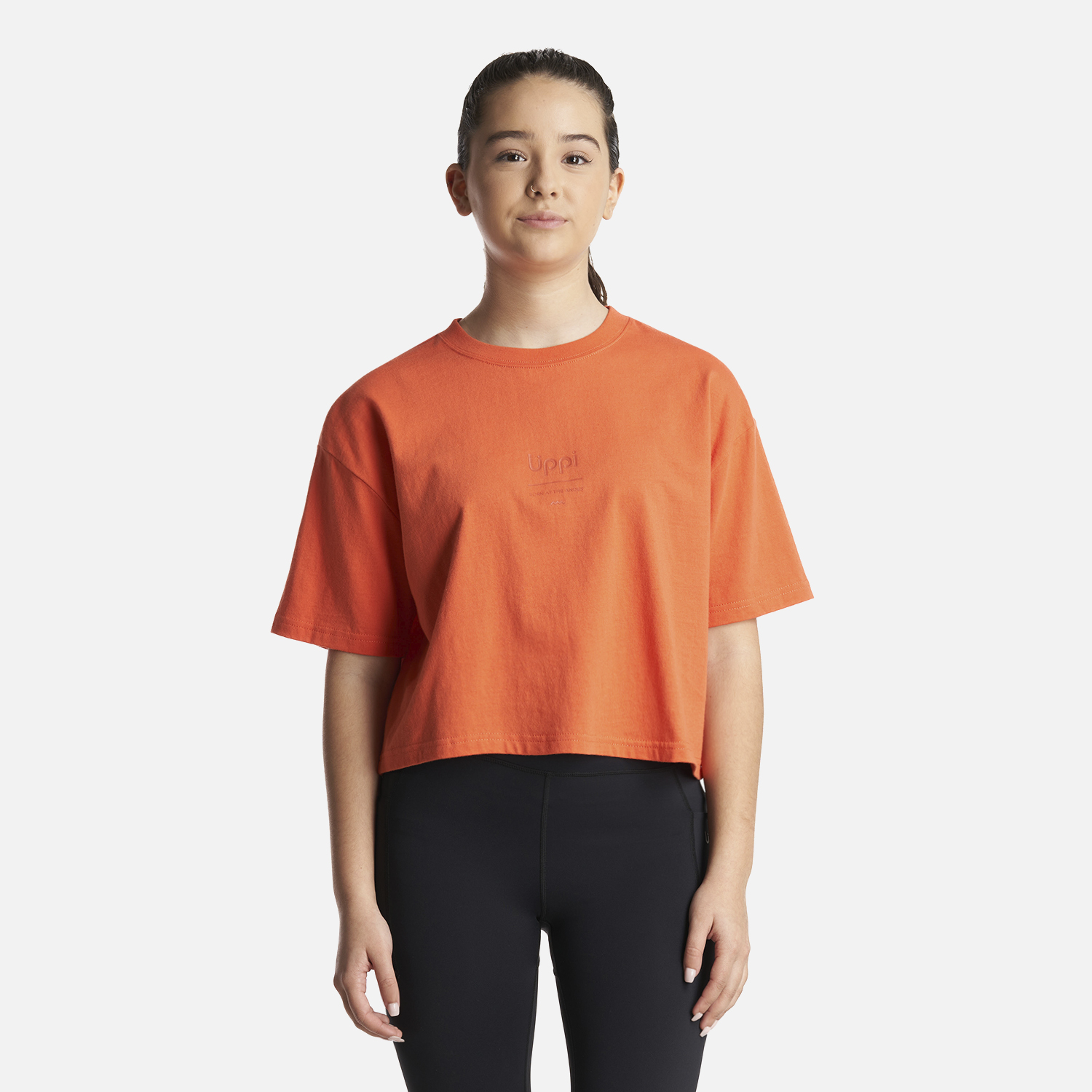 POLERA ALGODÓN NIÑA LIPPI SALMÓN TEEN GIRL SKYLINE CROP T-SHIRT - 2