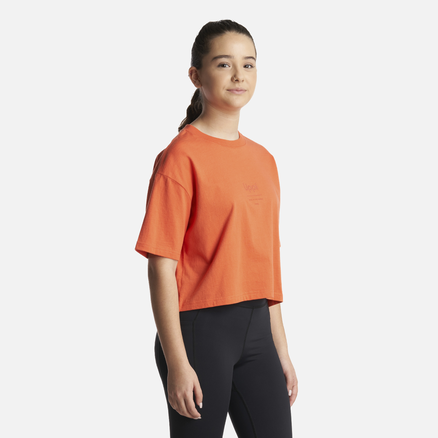 POLERA ALGODÓN NIÑA LIPPI SALMÓN TEEN GIRL SKYLINE CROP T-SHIRT - 3