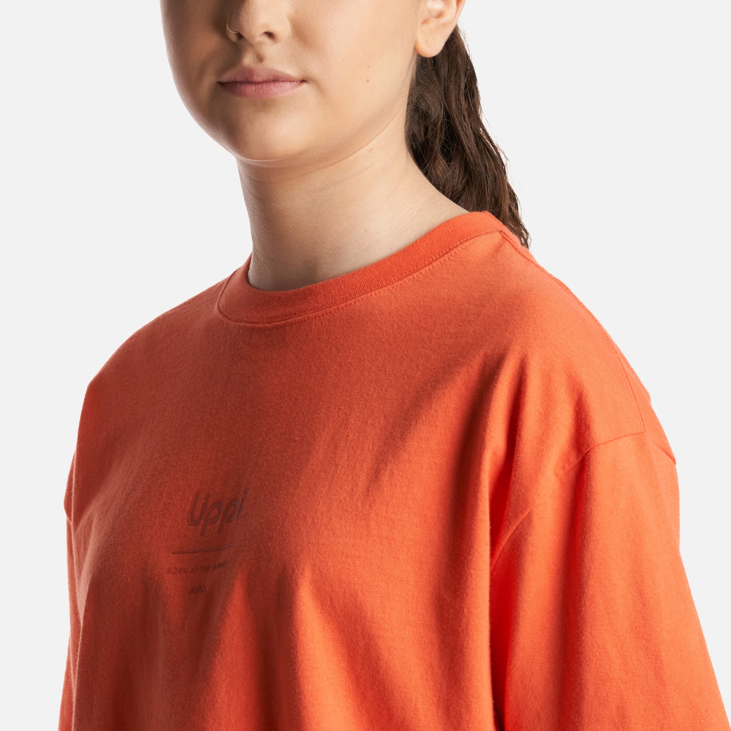 POLERA ALGODÓN NIÑA LIPPI SALMÓN TEEN GIRL SKYLINE CROP T-SHIRT - 5