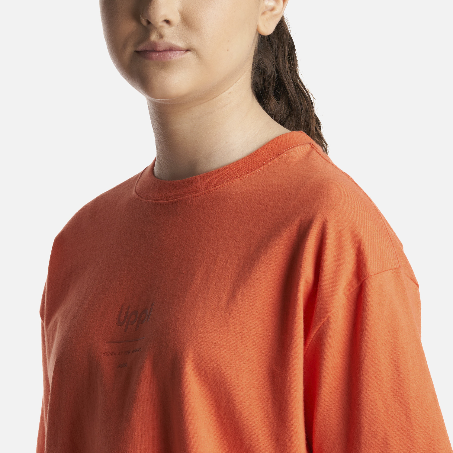 POLERA ALGODÓN NIÑA LIPPI SALMÓN TEEN GIRL SKYLINE CROP T-SHIRT - 5