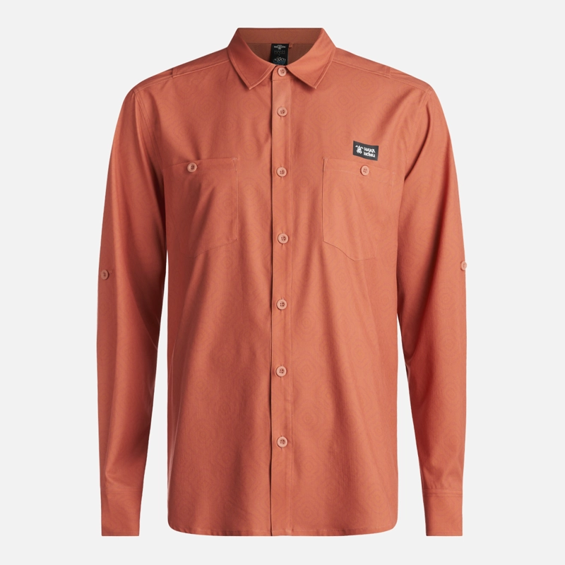 CAMISA HOMBRE CUMBRE MANGA LARGA TERRACOTA HAKA HONU - 1