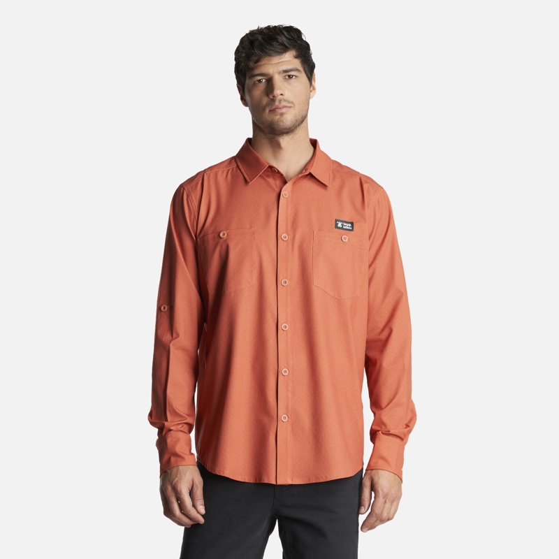 CAMISA HOMBRE CUMBRE MANGA LARGA TERRACOTA HAKA HONU - 2