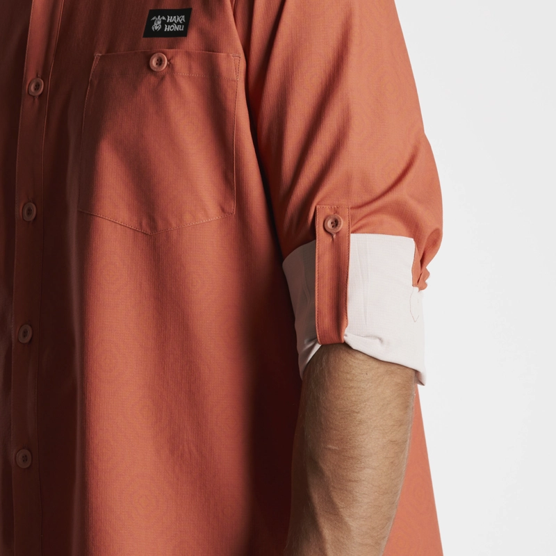 CAMISA HOMBRE CUMBRE MANGA LARGA TERRACOTA HAKA HONU - 6