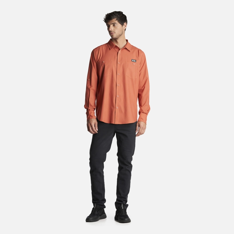 CAMISA HOMBRE CUMBRE MANGA LARGA TERRACOTA HAKA HONU - 8