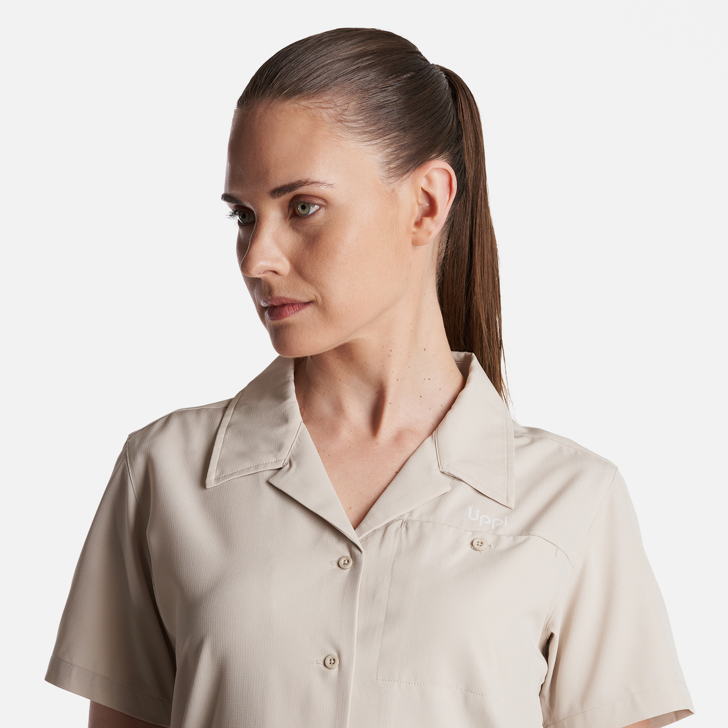 CAMISA MUJER MURALLON Q- DRY SHIRT CREMA LIPPI - 5