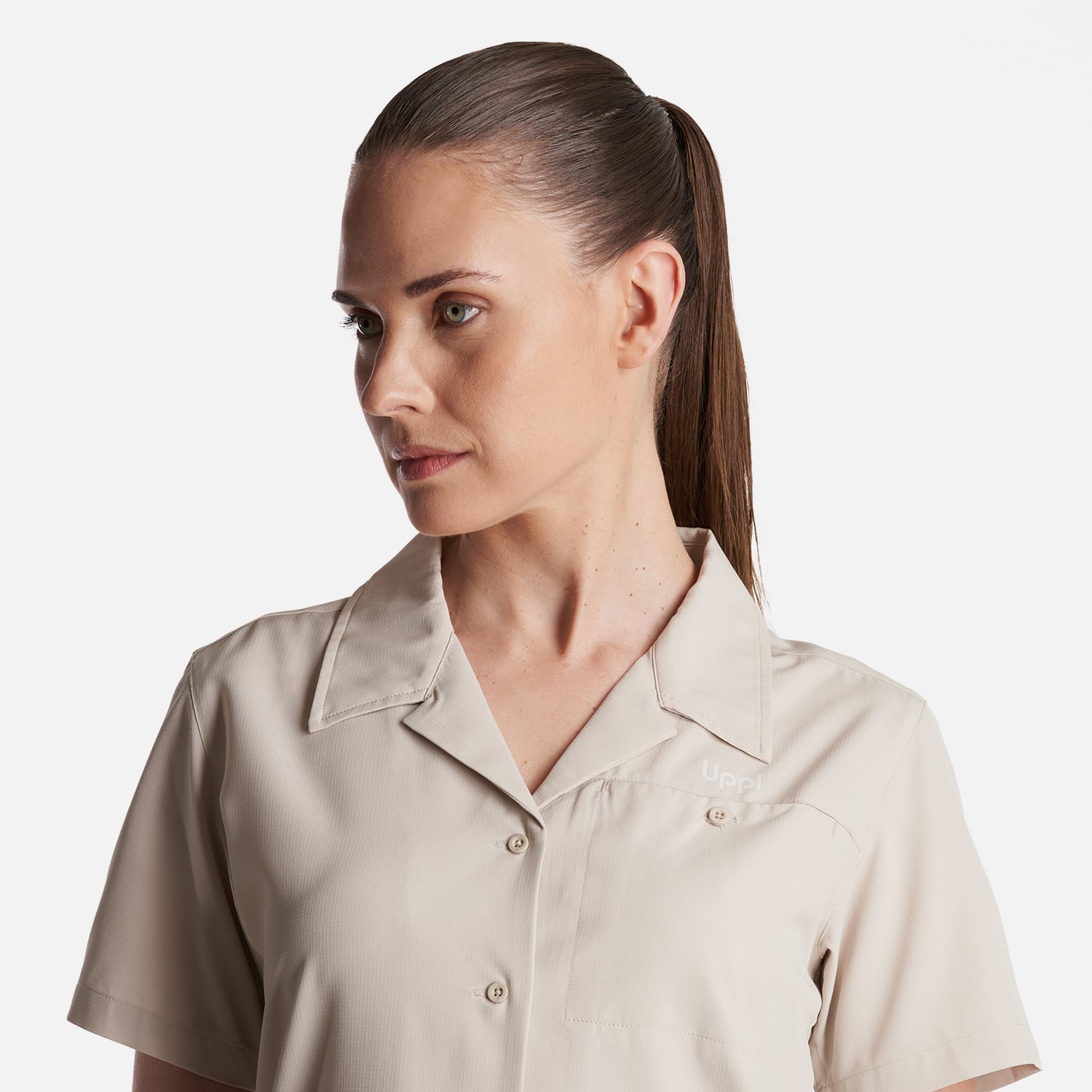 CAMISA MUJER MURALLON Q- DRY SHIRT CREMA LIPPI - 5