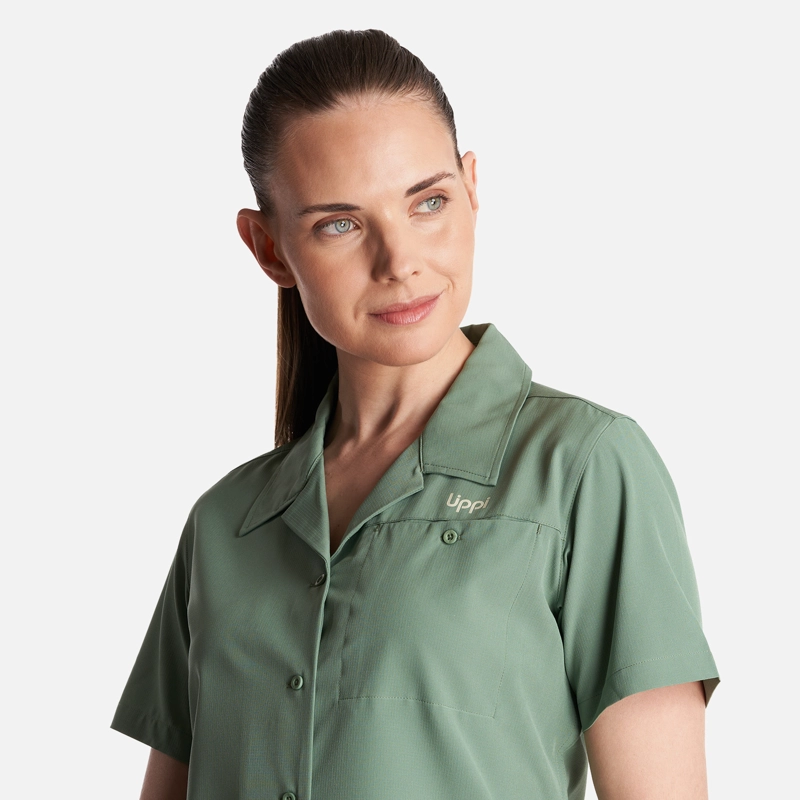 CAMISA MUJER  MURALLON Q- DRY SHIRT VERDE CLARO LIPPI - 5