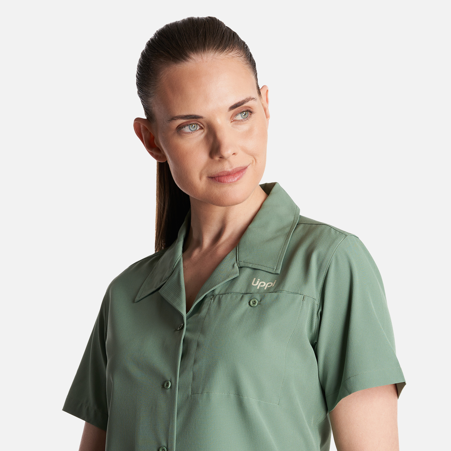 CAMISA MUJER MURALLON Q- DRY SHIRT VERDE CLARO LIPPI - 5