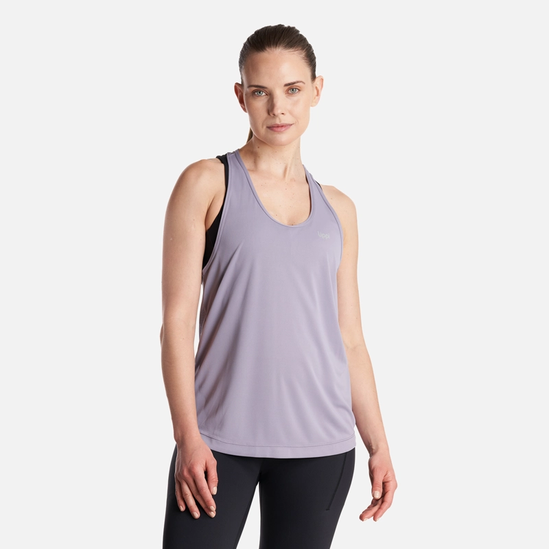 POLERA MUJER  WORKOUT Q-DRY TANK T-SHIRT MORADO CLARO LIPPI - 2