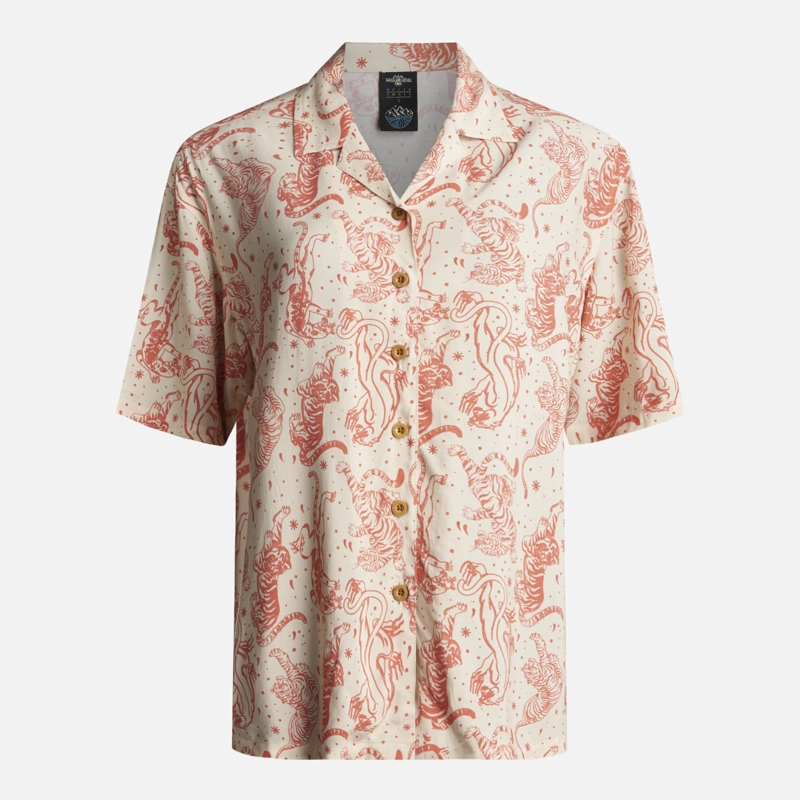 HAKA HONU CAMISA MUJER COLA DE TIGRE PRINT BEIGE HAKA HONU