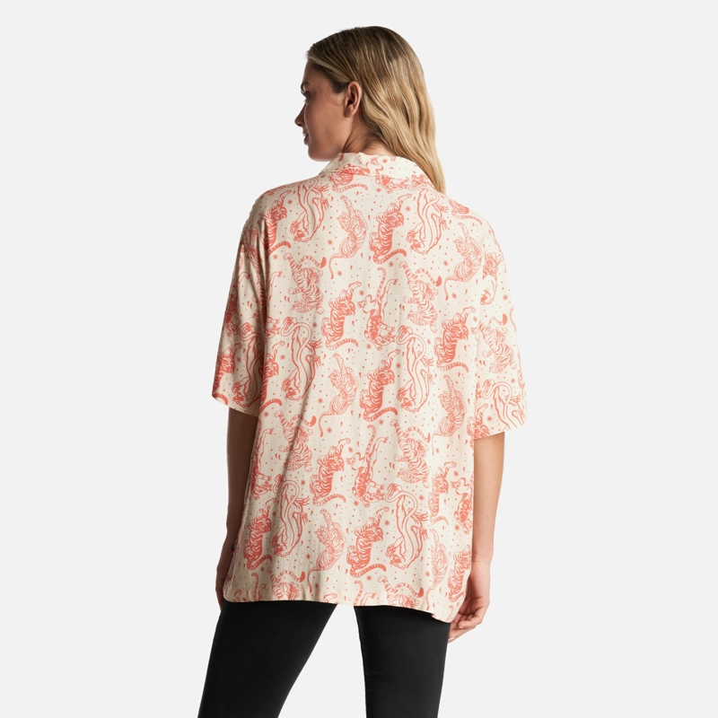 CAMISA MUJER COLA DE TIGRE PRINT BEIGE HAKA HONU - 4