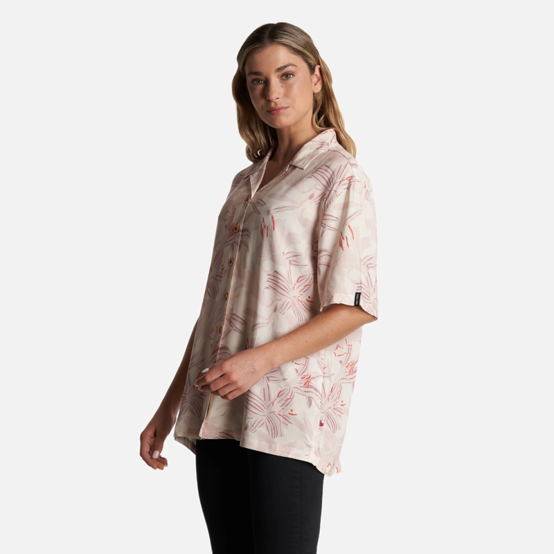 CAMISA MUJER HIBISCUS PRINT BEIGE HAKA HONU - 3