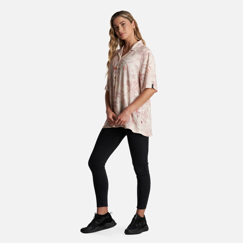 CAMISA MUJER HIBISCUS PRINT BEIGE HAKA HONU - 6