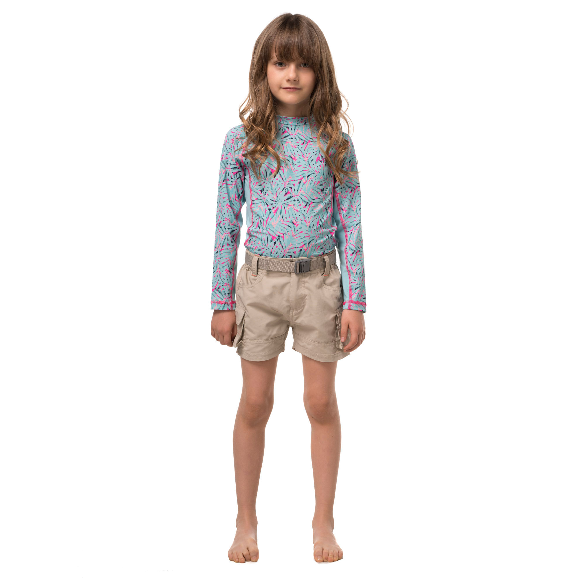SHORT NIÑA MINI JUST-GO Q-DRY CARGO SHORTS VERDE GRISACEO LIPPI V20 - 4