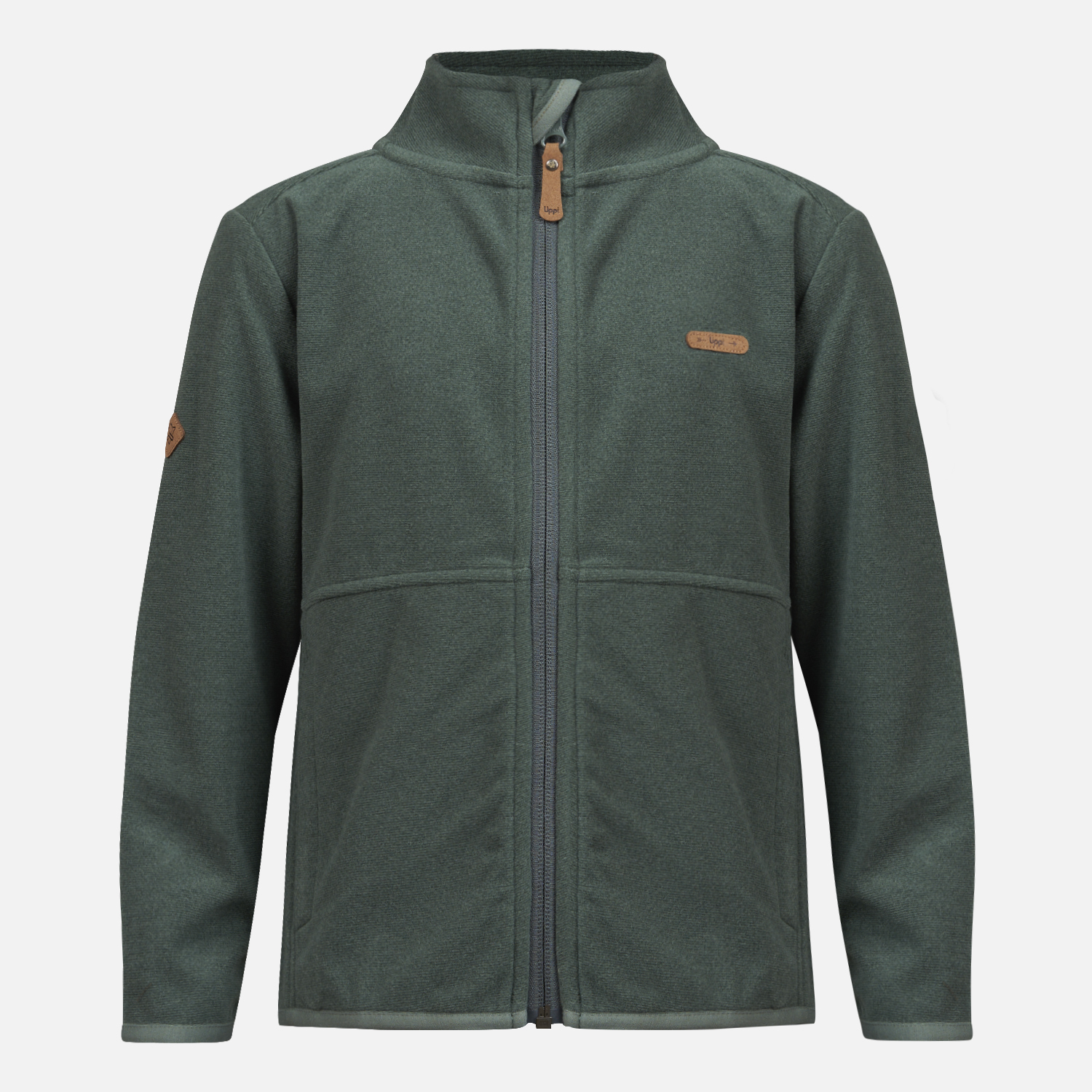 POLERÓN NIÑA LIPPI VERDE STRIPES NANO-F FULL ZIP GRISACEO - 1