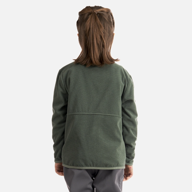 POLERÓN NIÑA LIPPI VERDE STRIPES NANO-F FULL ZIP GRISACEO - 4
