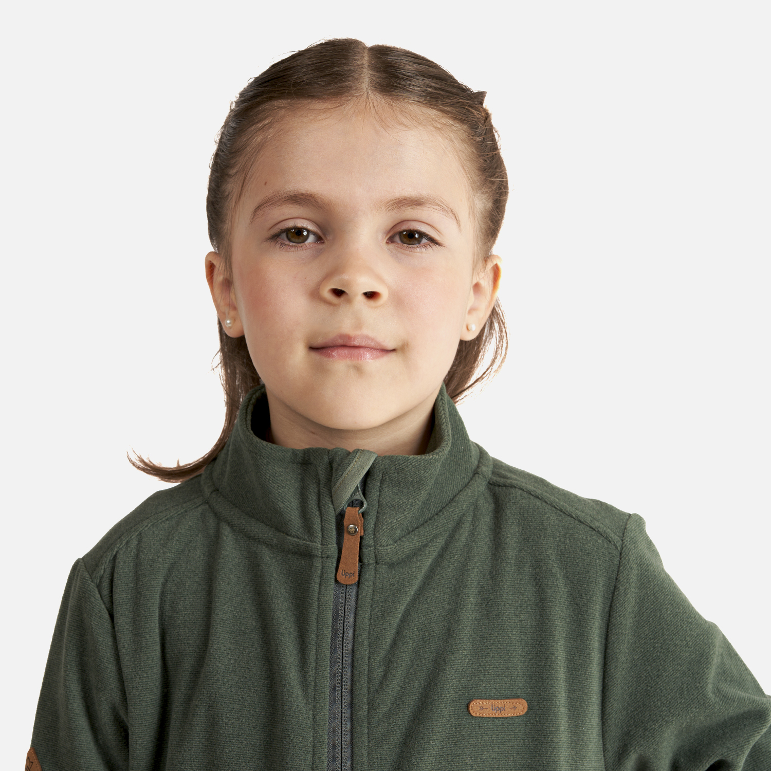 POLERÓN NIÑA LIPPI VERDE STRIPES NANO-F FULL ZIP GRISACEO - 5