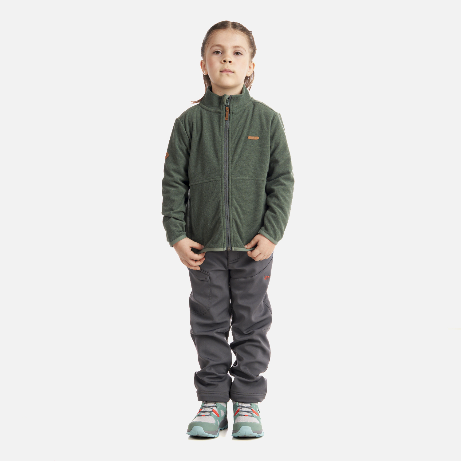 POLERÓN NIÑA LIPPI VERDE STRIPES NANO-F FULL ZIP GRISACEO - 6