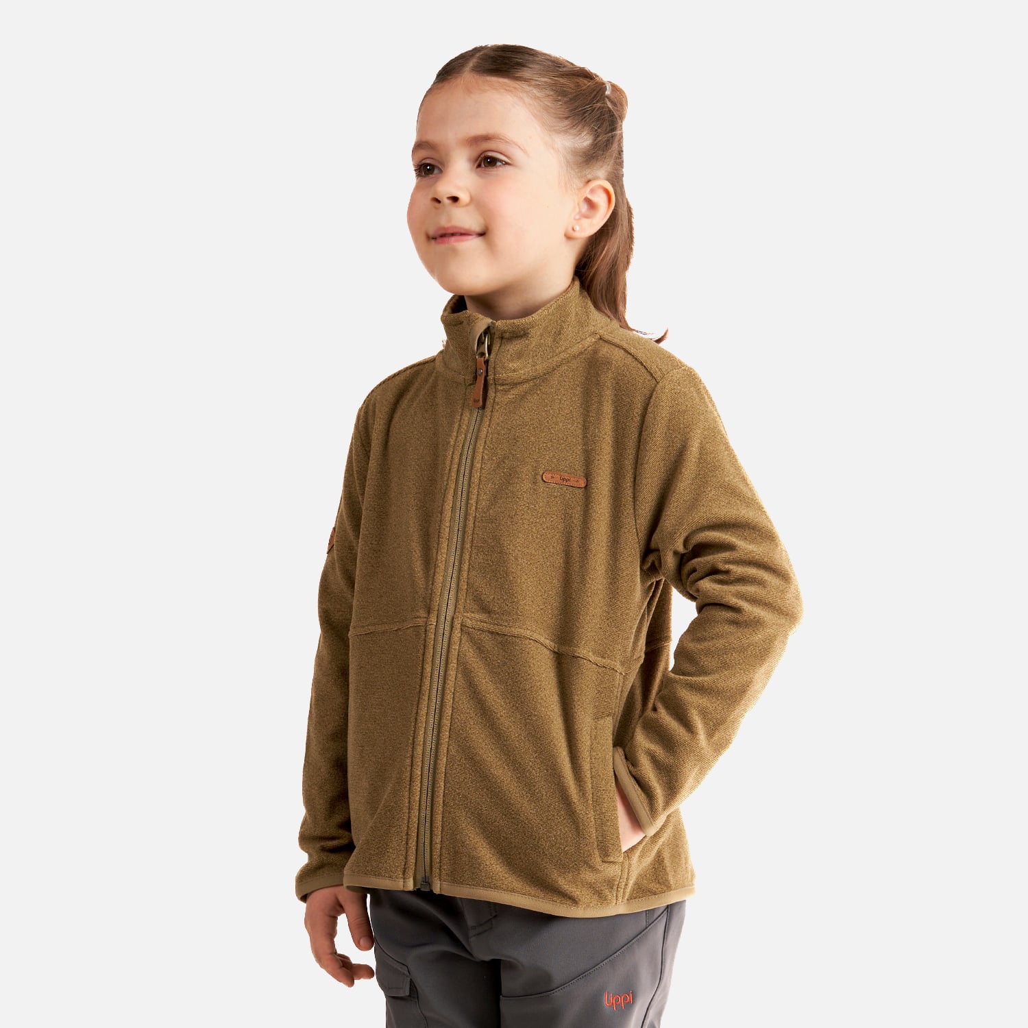 POLERÓN NIÑA LIPPI OLIVA STRIPES NANO-F FULL ZIP - 3