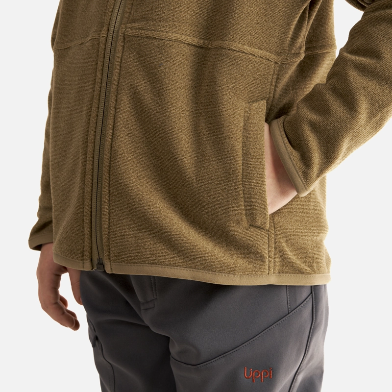 POLERÓN NIÑA LIPPI OLIVA STRIPES NANO-F FULL ZIP - 6