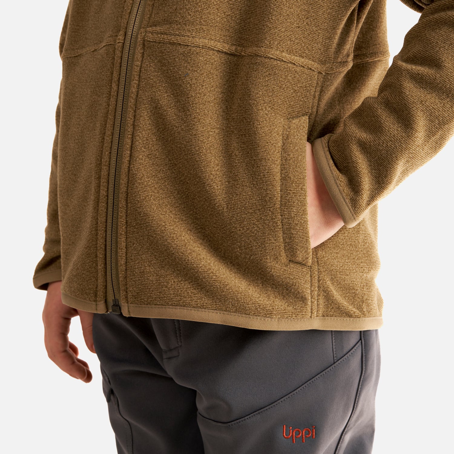 POLERÓN NIÑA LIPPI OLIVA STRIPES NANO-F FULL ZIP - 6