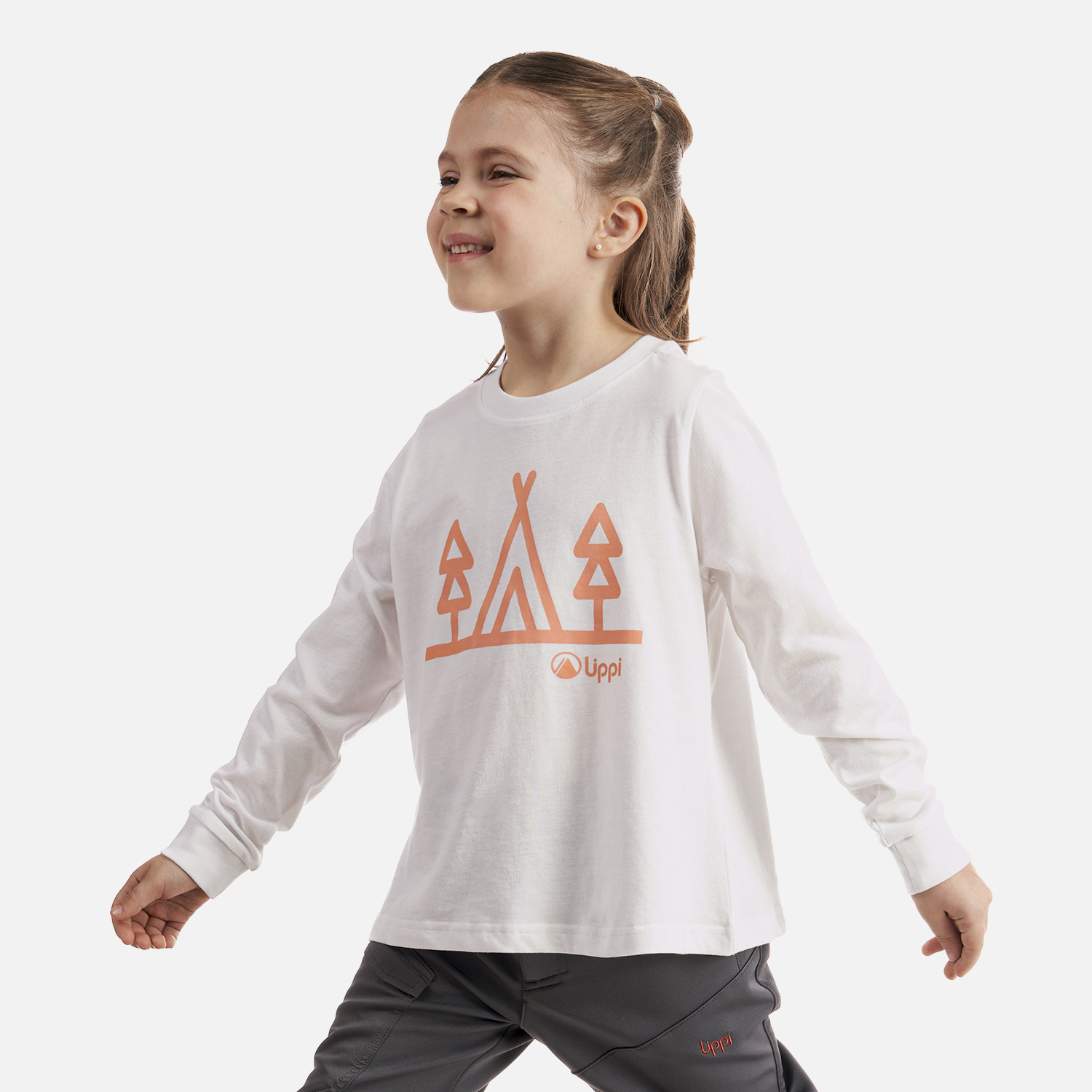 POLERA ALGODÓN NIÑA LIPPI BLANCO LOGO LONG SLEEVE T-SHIRT - 3