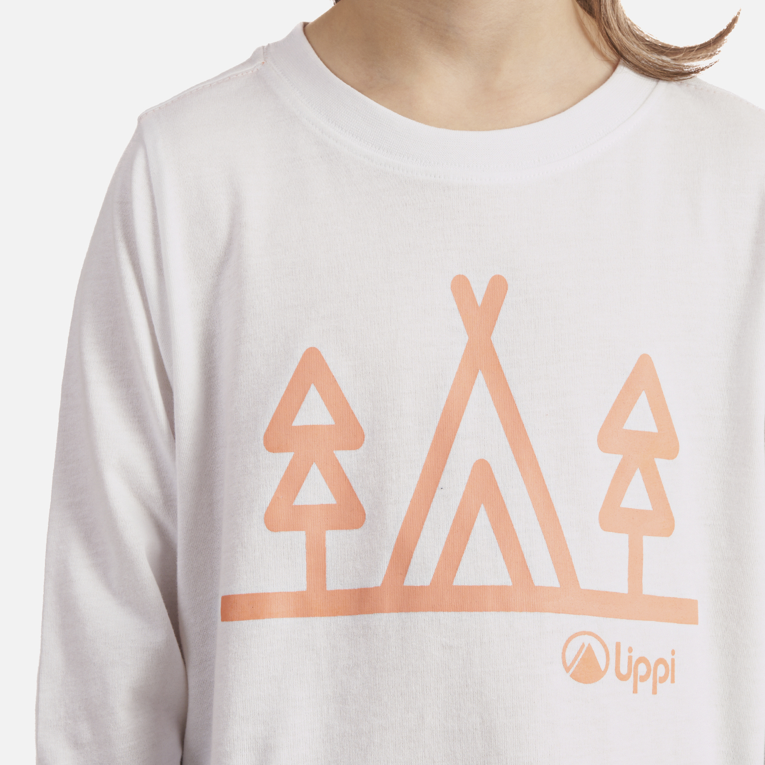 POLERA ALGODÓN NIÑA LIPPI BLANCO LOGO LONG SLEEVE T-SHIRT - 5