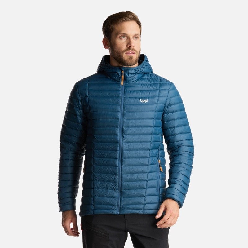 CHAQUETA HOMBRE PEAK DOWN HOODY JACKET PETROLEO LIPPI - 1
