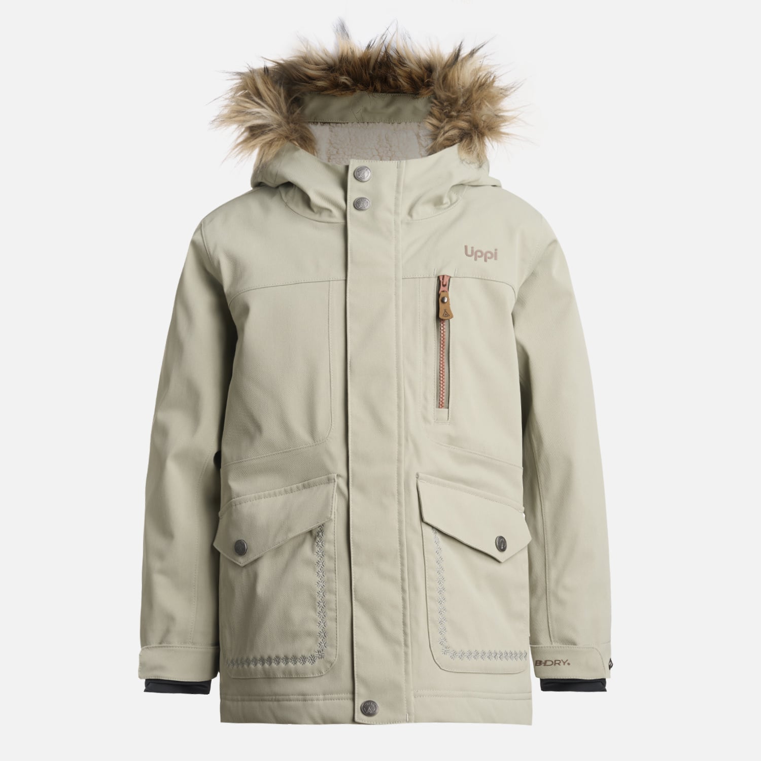 CHAQUETA NIÑA LIPPI VERDE ROBLE B-DRY HOODY JACKET GRISACEO - 1