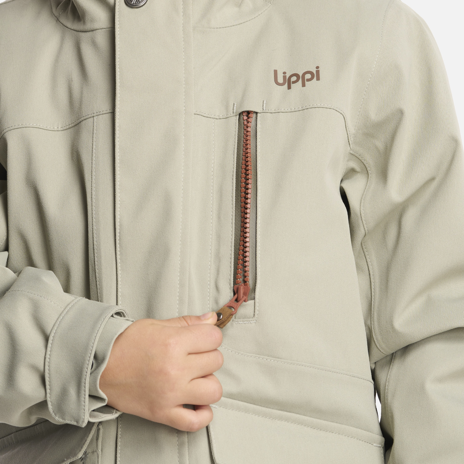 CHAQUETA NIÑA LIPPI VERDE ROBLE B-DRY HOODY JACKET GRISACEO - 6