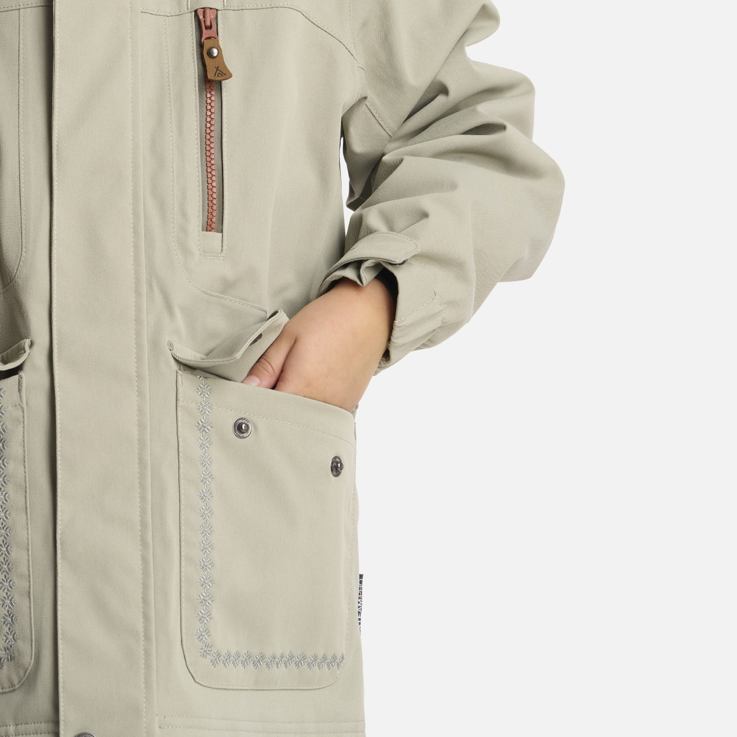 CHAQUETA NIÑA LIPPI VERDE ROBLE B-DRY HOODY JACKET GRISACEO - 7