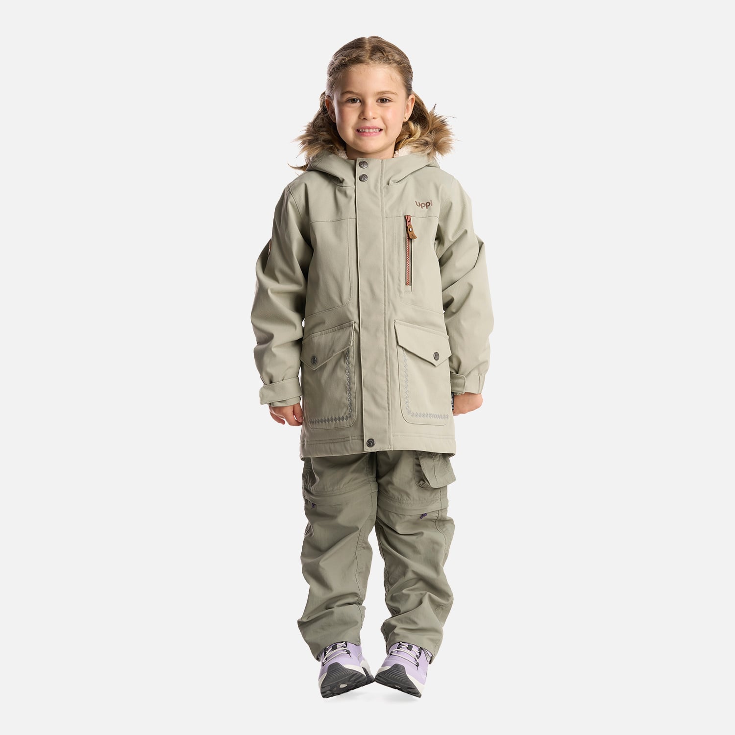 CHAQUETA NIÑA LIPPI VERDE ROBLE B-DRY HOODY JACKET GRISACEO - 8