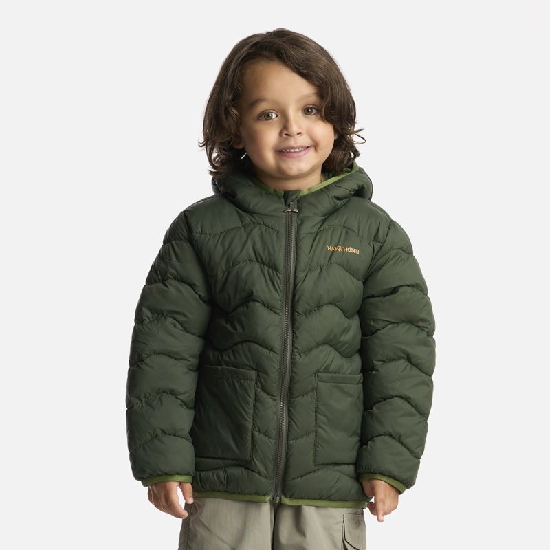 CHAQUETA NIÑO ULTRA LIVIANITA VERDE MILITAR HAKA HONU - 1