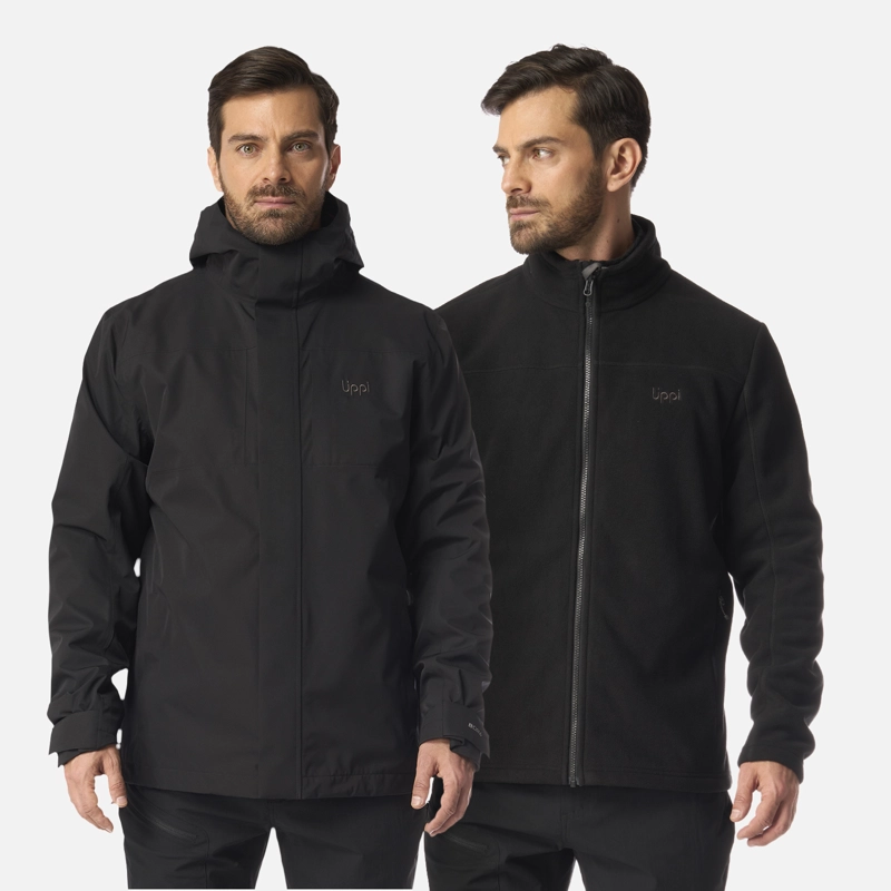 CHAQUETA HOMBRE TRES CRUCES FUSION-3 HOODY JACKET NEGRO LIPPI I24 - 1