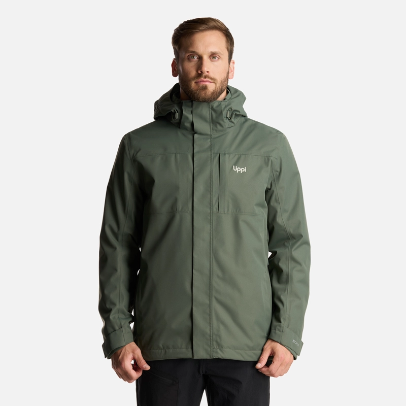 CHAQUETA HOMBRE TRES CRUCES FUSION-3 HOODY JACKET VERDE MILITAR LIPPI - 2