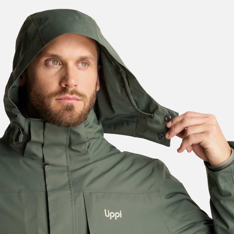 CHAQUETA HOMBRE TRES CRUCES FUSION-3 HOODY JACKET VERDE MILITAR LIPPI - 6