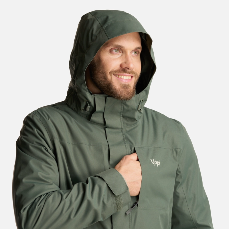 CHAQUETA HOMBRE TRES CRUCES FUSION-3 HOODY JACKET VERDE MILITAR LIPPI - 8