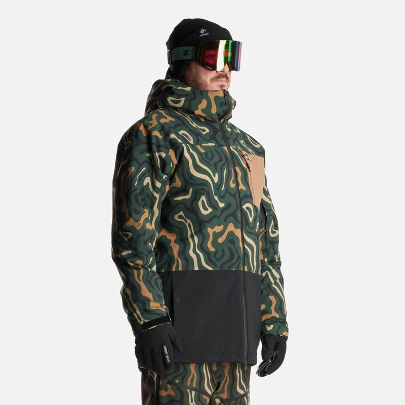 CHAQUETA HOMBRE YETI PRINT VERDE MILITAR HAKA HONU - 3