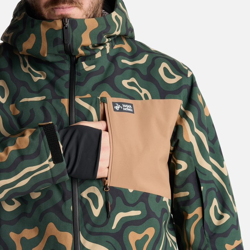 CHAQUETA HOMBRE YETI PRINT VERDE MILITAR HAKA HONU - 7