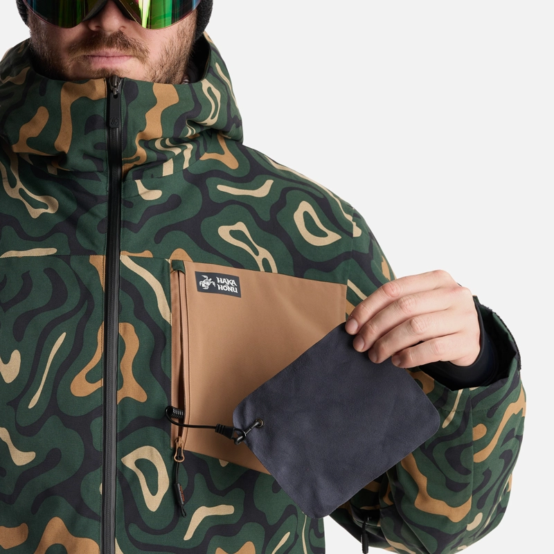 CHAQUETA HOMBRE YETI PRINT VERDE MILITAR HAKA HONU - 8